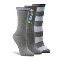 Denver Hayes Women's 3 Pack Bamboo Crew Cut Socks
