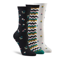 Denver Hayes Women's 3 Pack Bamboo Crew Cut Socks