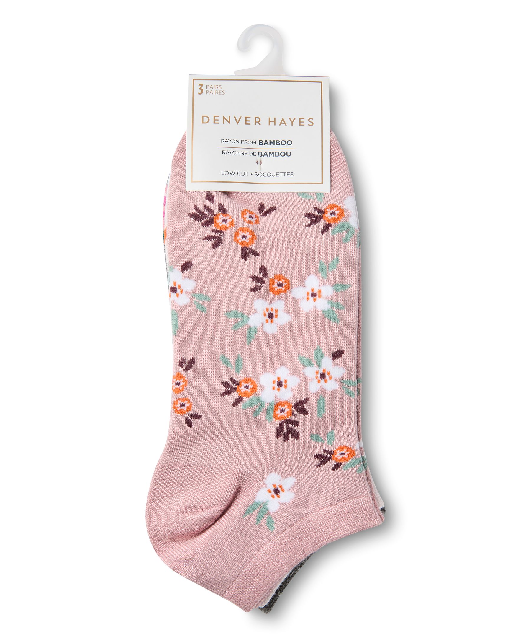 Denver Hayes Women's 3 Pack Bamboo Low Cut Socks