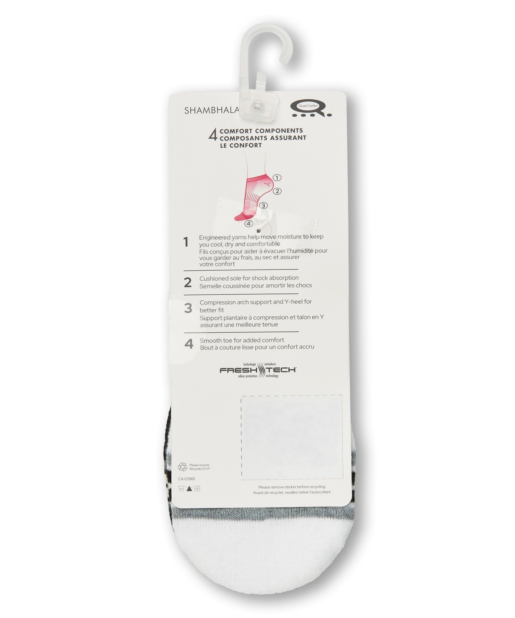 Chaussettes pour chaussures de sport avec Freshtech pour femmes, Shambhala, paquet de 3&nbsp;paires