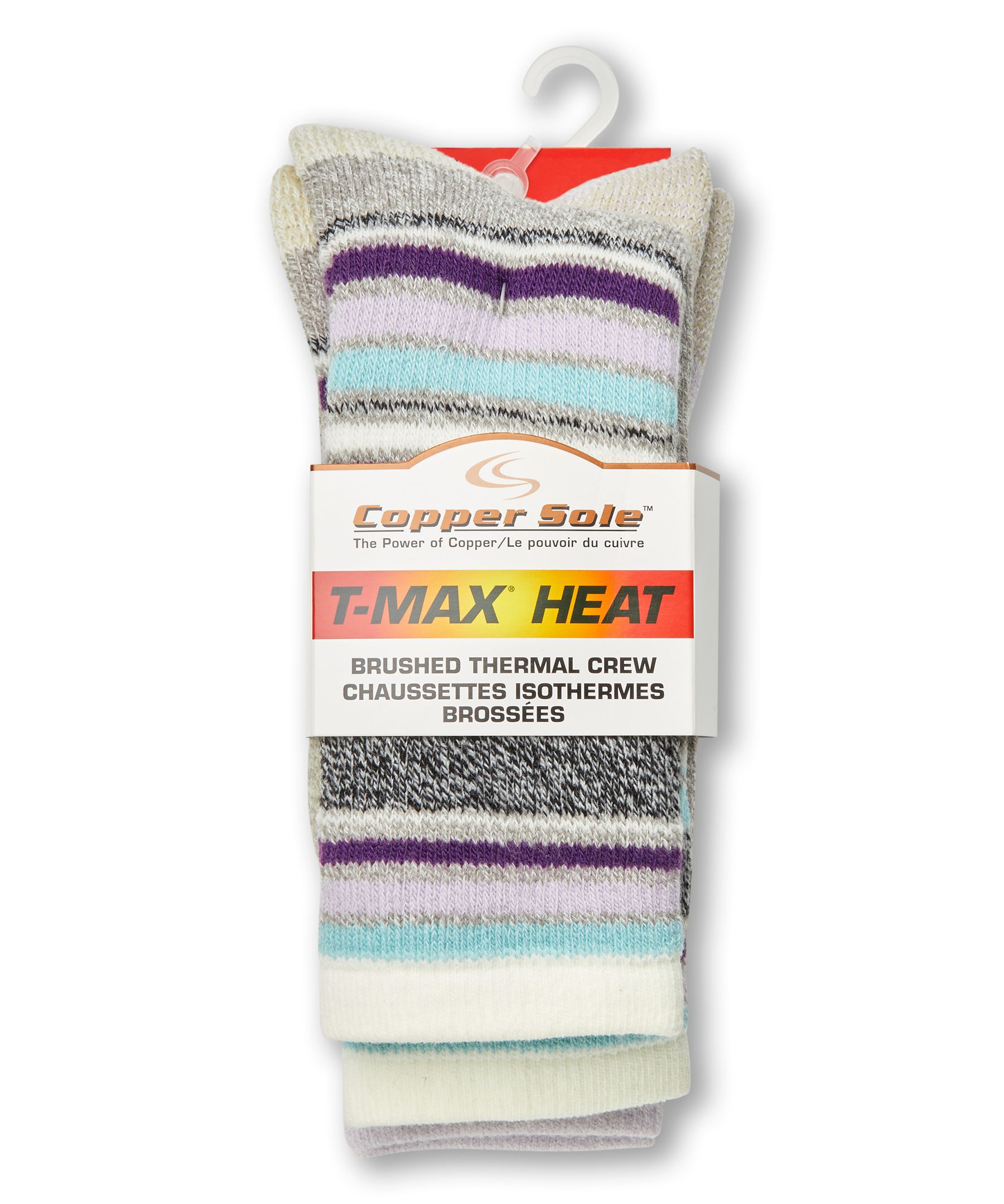 Copper Sole Women's  2 Pack T-MAX Thermal Pattern Socks