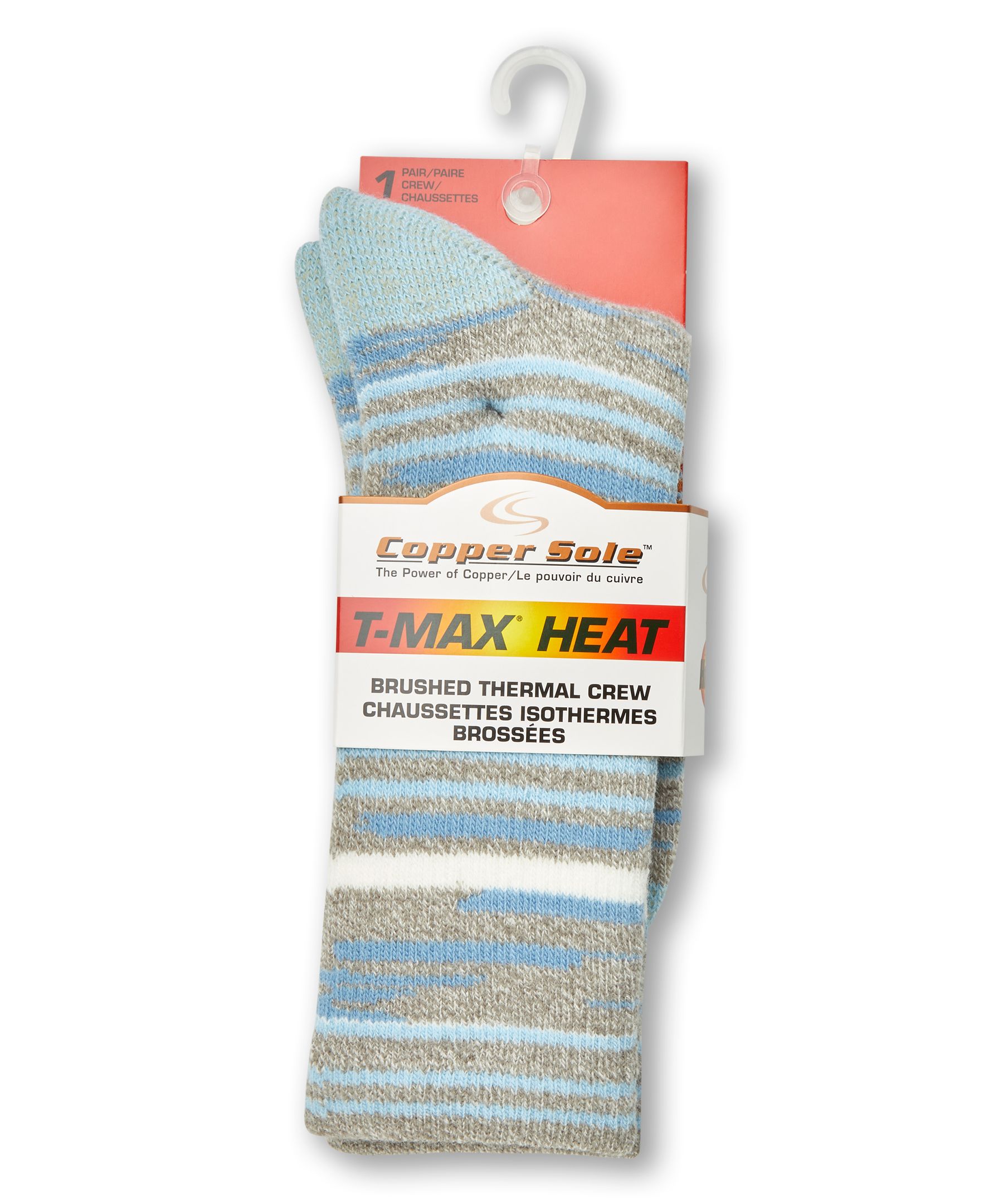 Chaussettes isothermes T-Max à motifs pour femmes, Copper Sole, paquet de 1&nbsp;paire