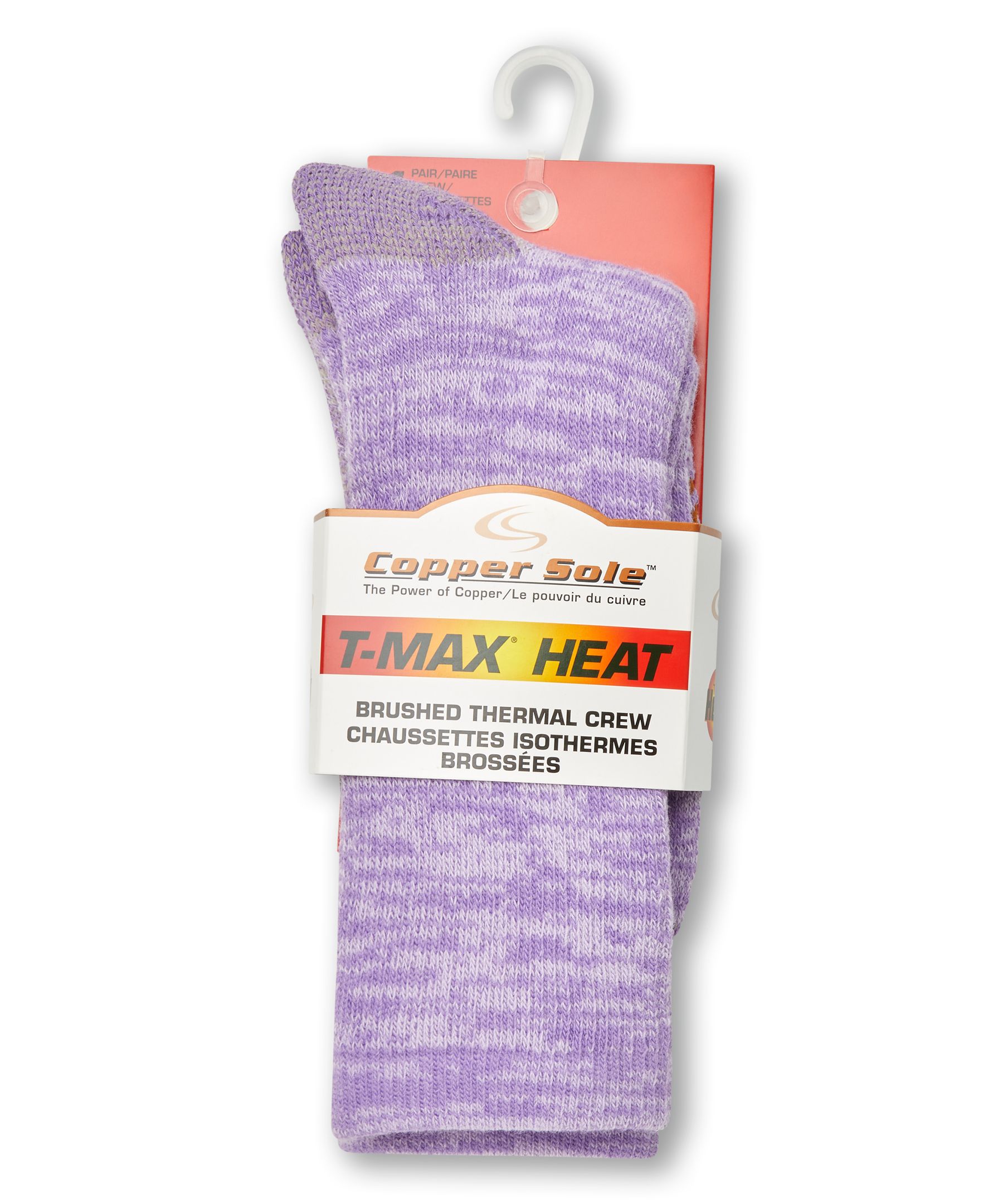 Chaussettes isothermes T-Max à motifs pour femmes, Copper Sole, paquet de 1&nbsp;paire