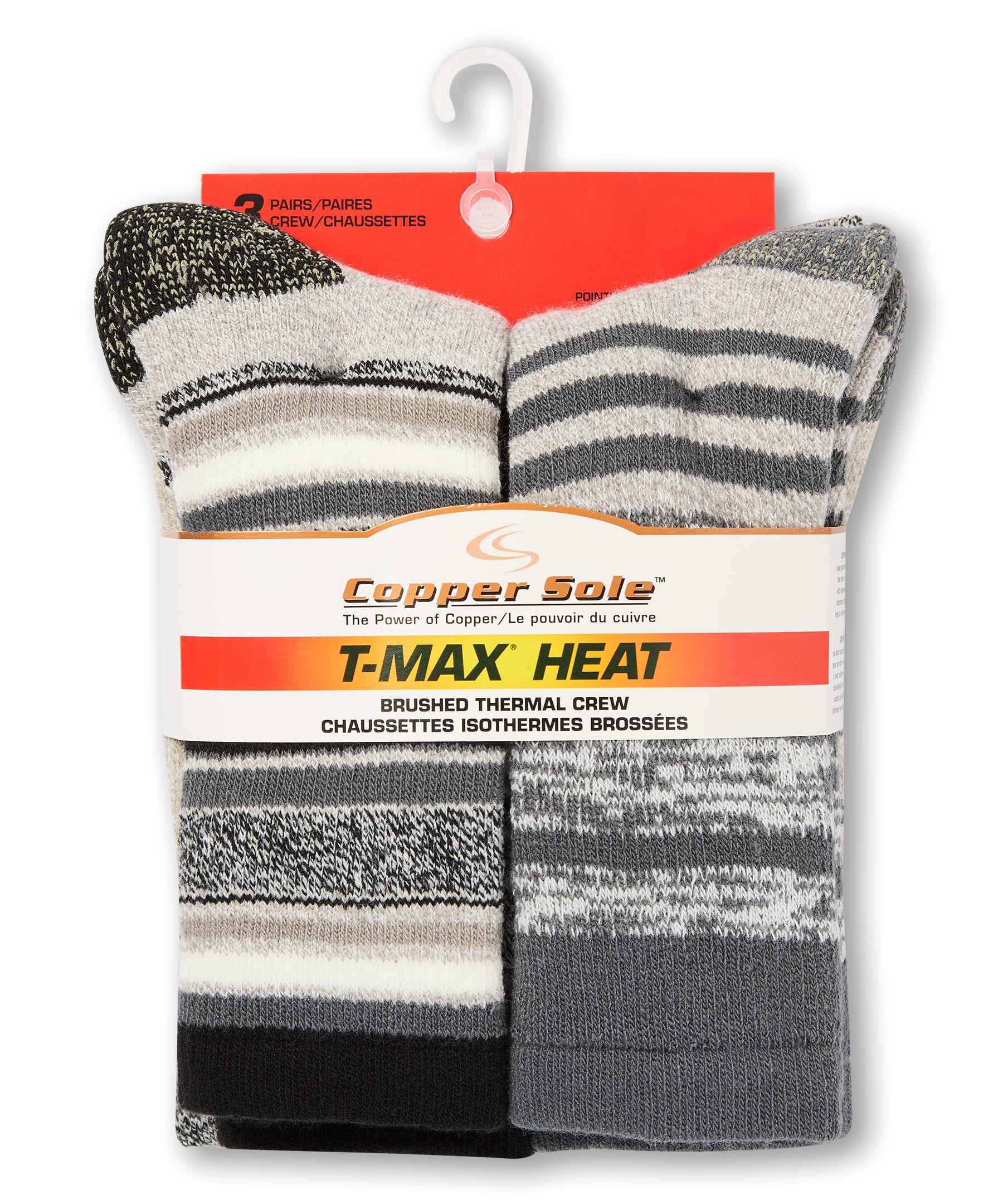 Copper Sole Women's 3 Pack T-Max Thermal Pattern Socks