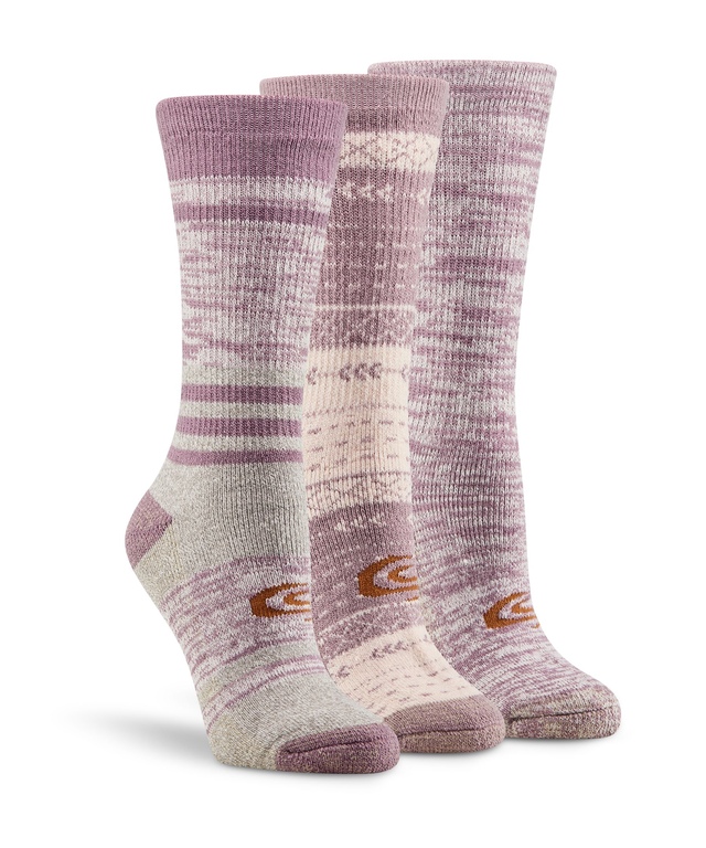 Chaussettes isothermes T-MAX à motif pour femmes, paquet de 3&nbsp;paires, Copper Sole