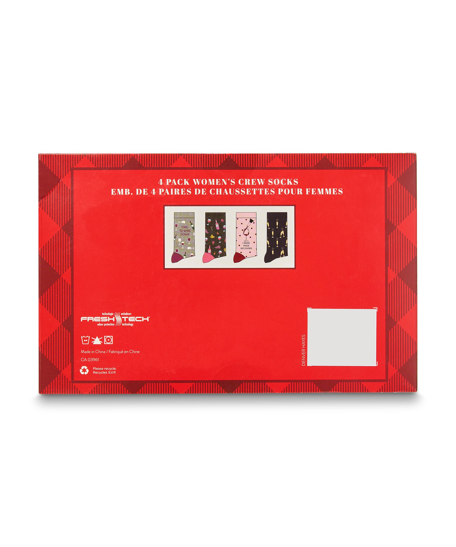 Boîte cadeau de chaussettes en bambou pour femmes, 4&nbsp;paires, Denver Hayes