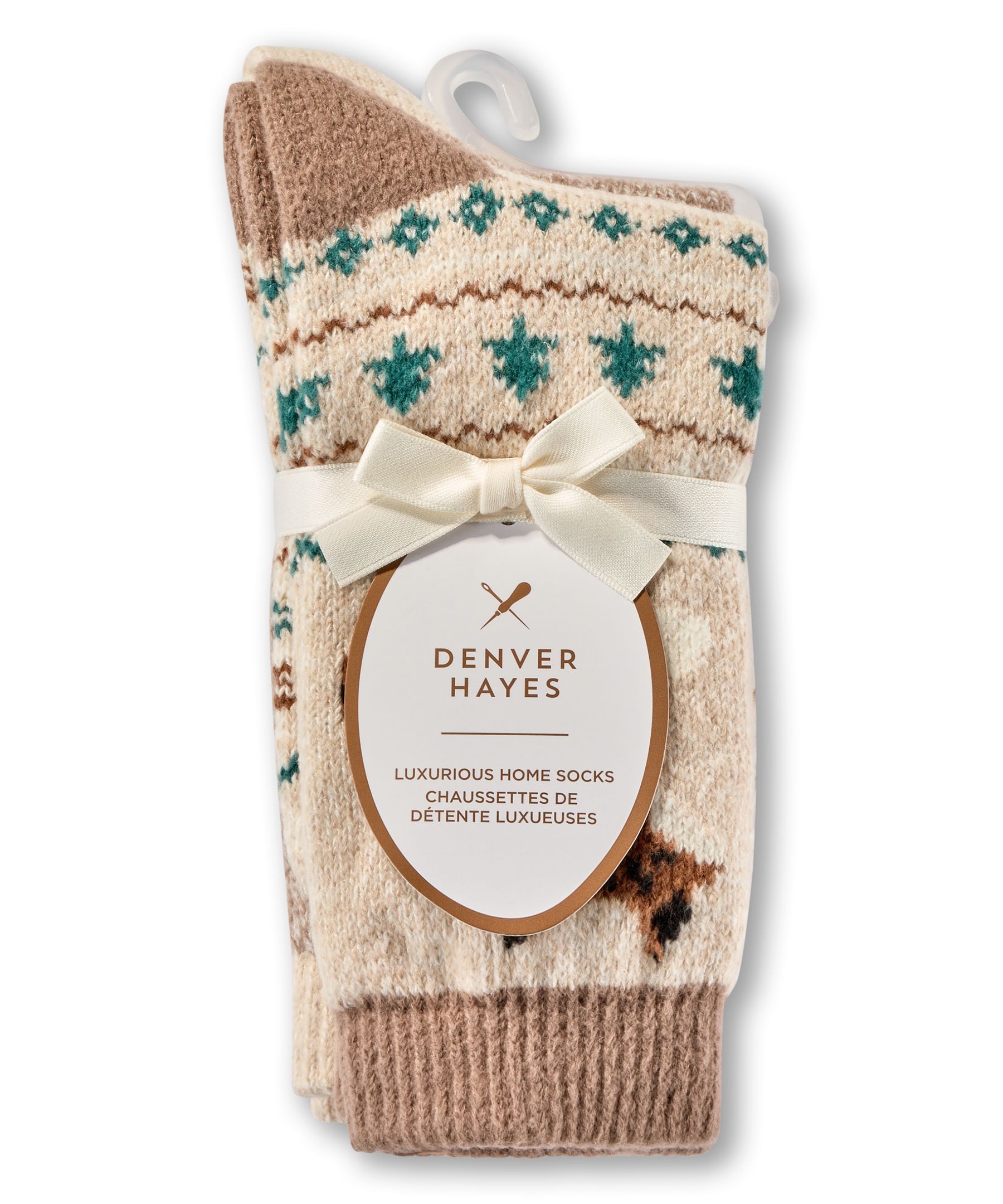 Mi-chaussettes ultradouces à motif de renard pour femmes, Denver Hayes, paquet de 2&nbsp;paires