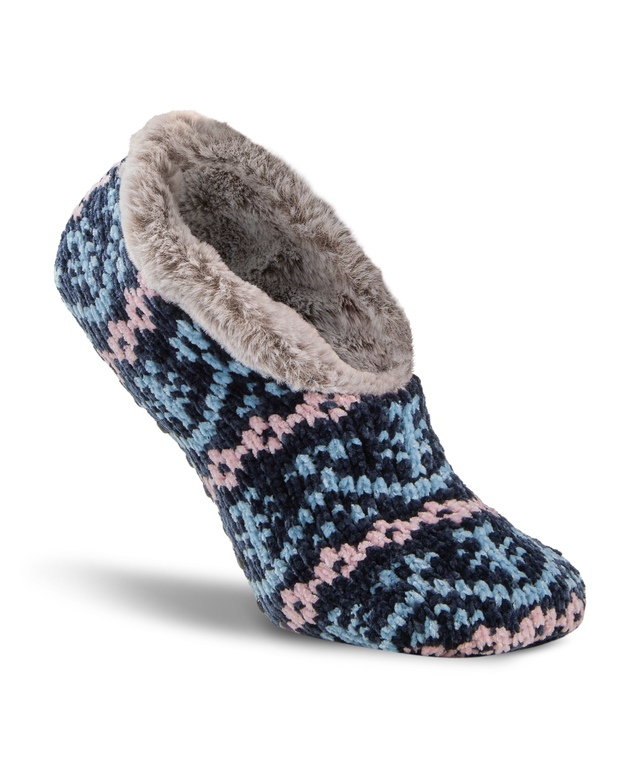 Denver Hayes Women's Nordic Velvet Chenille with Faux Fur Bootie Socks