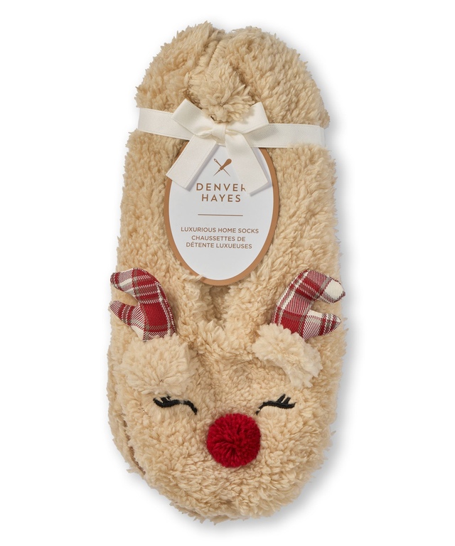 Denver Hayes Women's Sherpa Critter Sherpa Lined Home Socks Marks