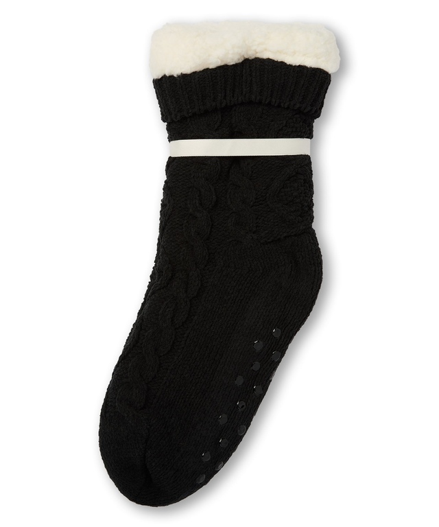 Denver Hayes Women's Chenille Short Lounge Sherpa Lined Socks Marks