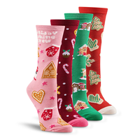 Boîte cadeau de chaussettes en bambou pour femmes, 4 paires, Denver Hayes Front_Three_Fourths_Angled_Right
