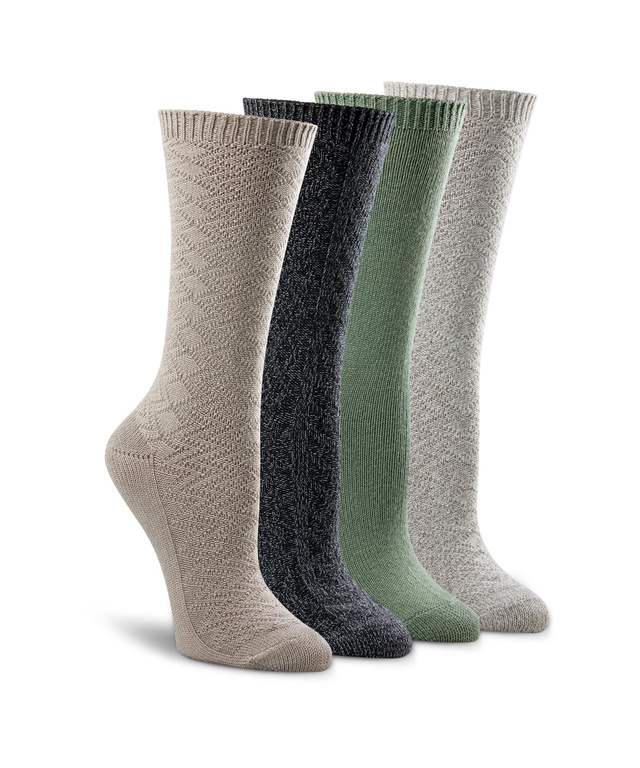 Mi-chaussettes décontractées T-Max Heat pour femmes, WindRiver, paquet de 4 paires Front_Angled_Right