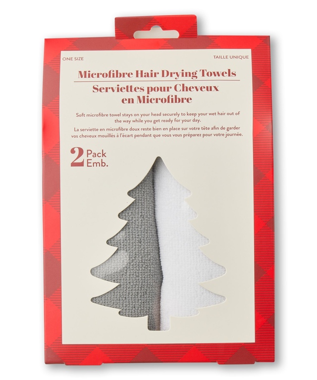 Serviette unisexe en microfibre pour sécher les cheveux, paquet de 2, Denver Hayes
