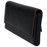 Mancini Leather Goods Unisex Sonoma RFID Secure Quadfold Wallet Front_Three_Fourths_Angled_Left