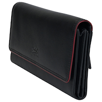 Mancini Leather Goods Unisex Sonoma RFID Secure Quadfold Wallet Front_Three_Fourths_Angled_Left