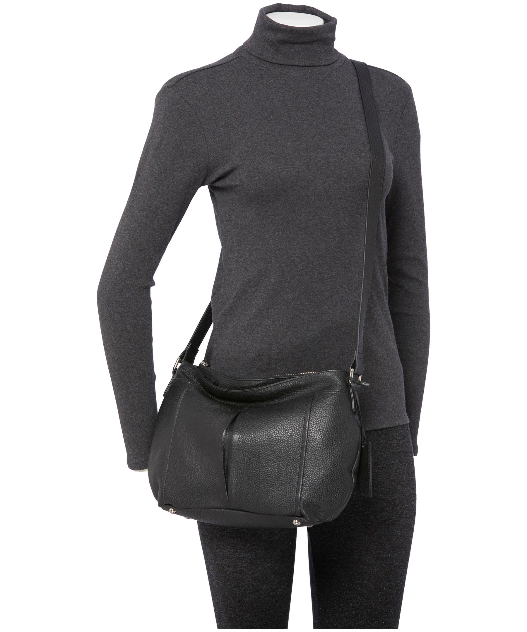 Sac à bandoulière en cuir maroquiné pour femmes, Scarlet, Mancini Leather Goods