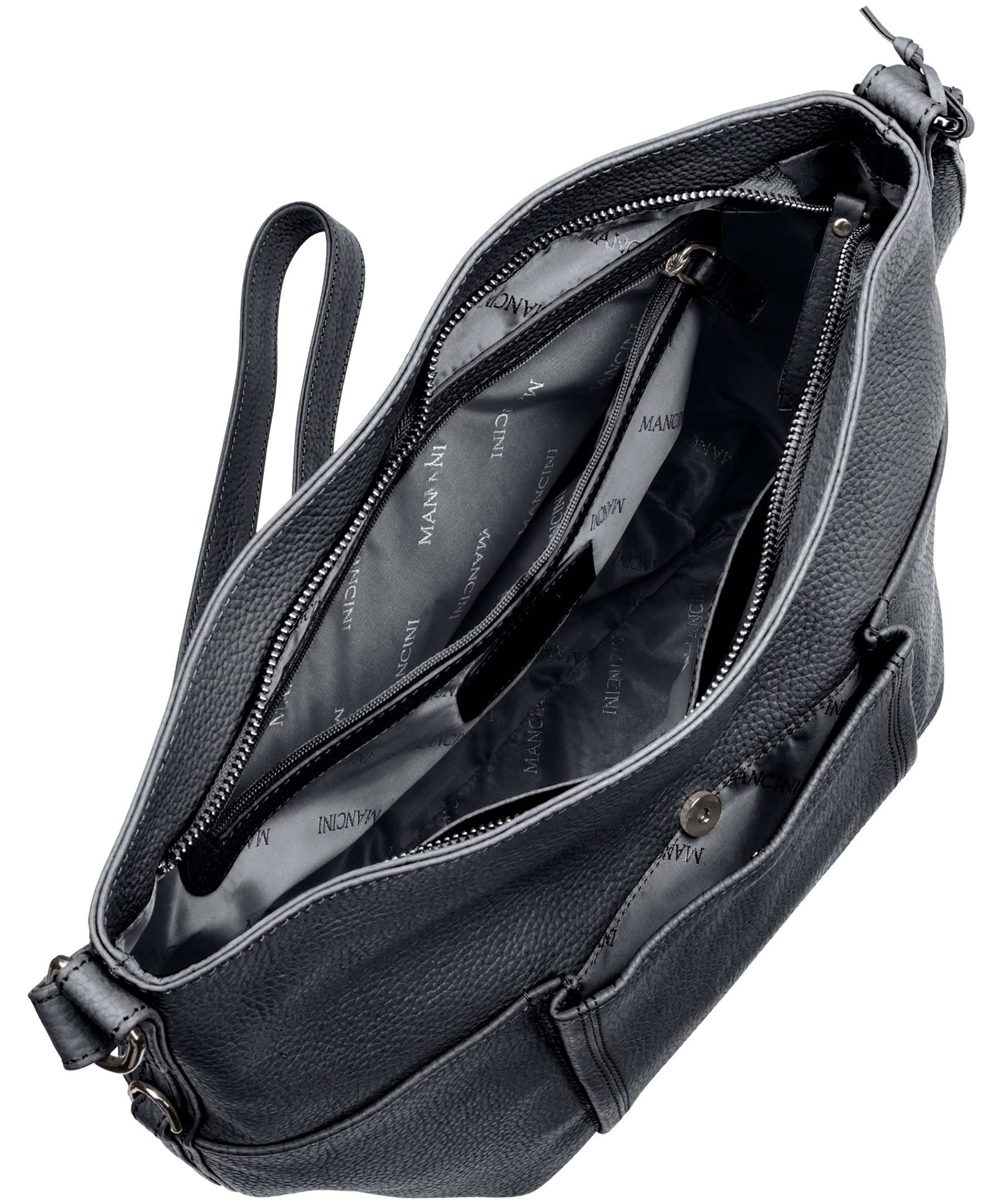 Mancini Leather Goods Women's Pebbled Katherine Shoulder Bag