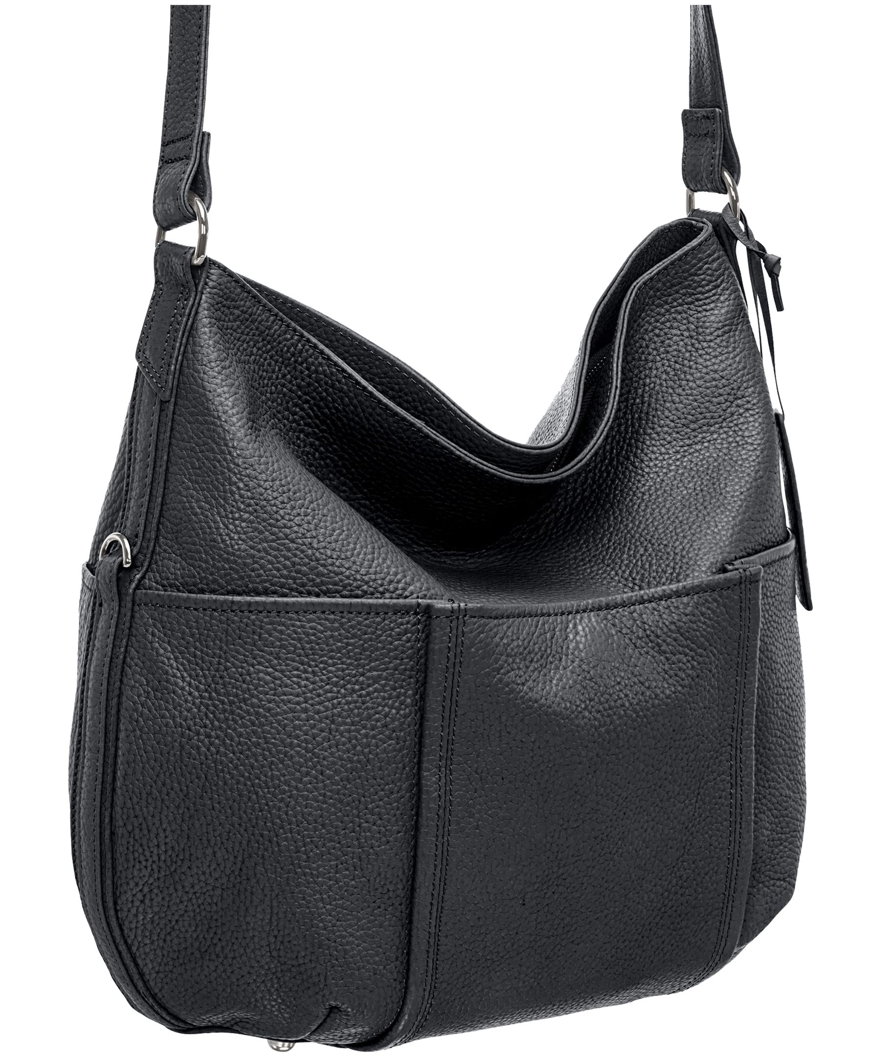 Mancini Leather Goods Women's Pebbled Katherine Shoulder Bag