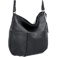 Mancini Leather Goods Women's Pebbled Katherine Shoulder Bag Front_Three_Fourths_Angled_Right