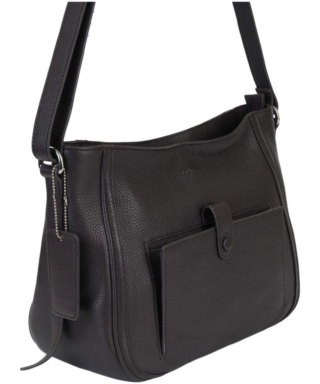 Sac à bandoulière en cuir maroquiné pour femmes, Sophia, Mancini Leather Goods