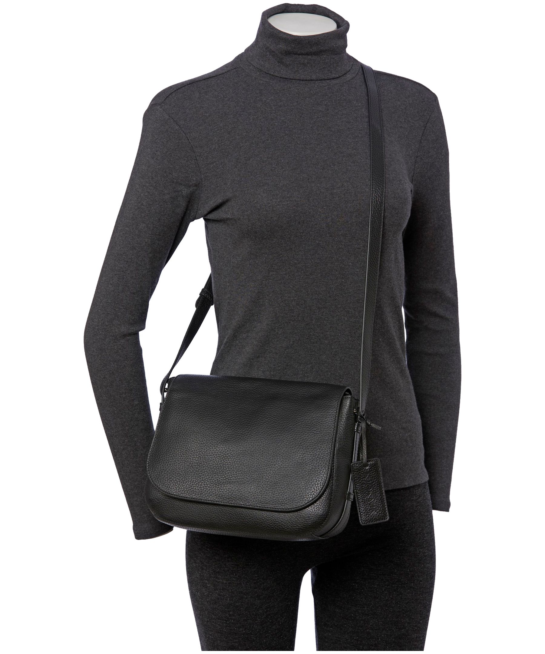 Sac à bandoulière en cuir maroquiné pour femmes, Amy, Mancini Leather Goods