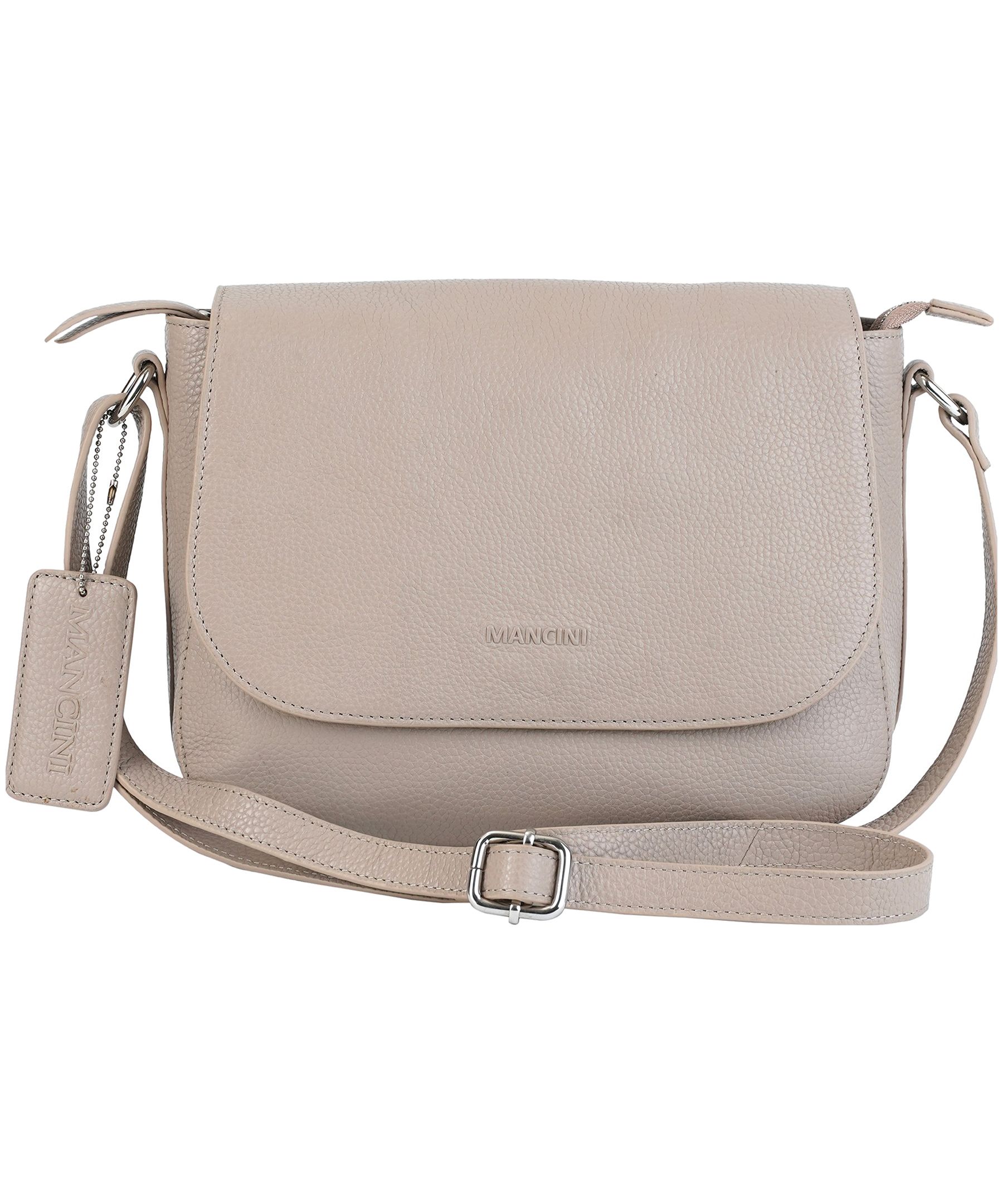 Sac à bandoulière en cuir maroquiné pour femmes, Amy, Mancini Leather Goods