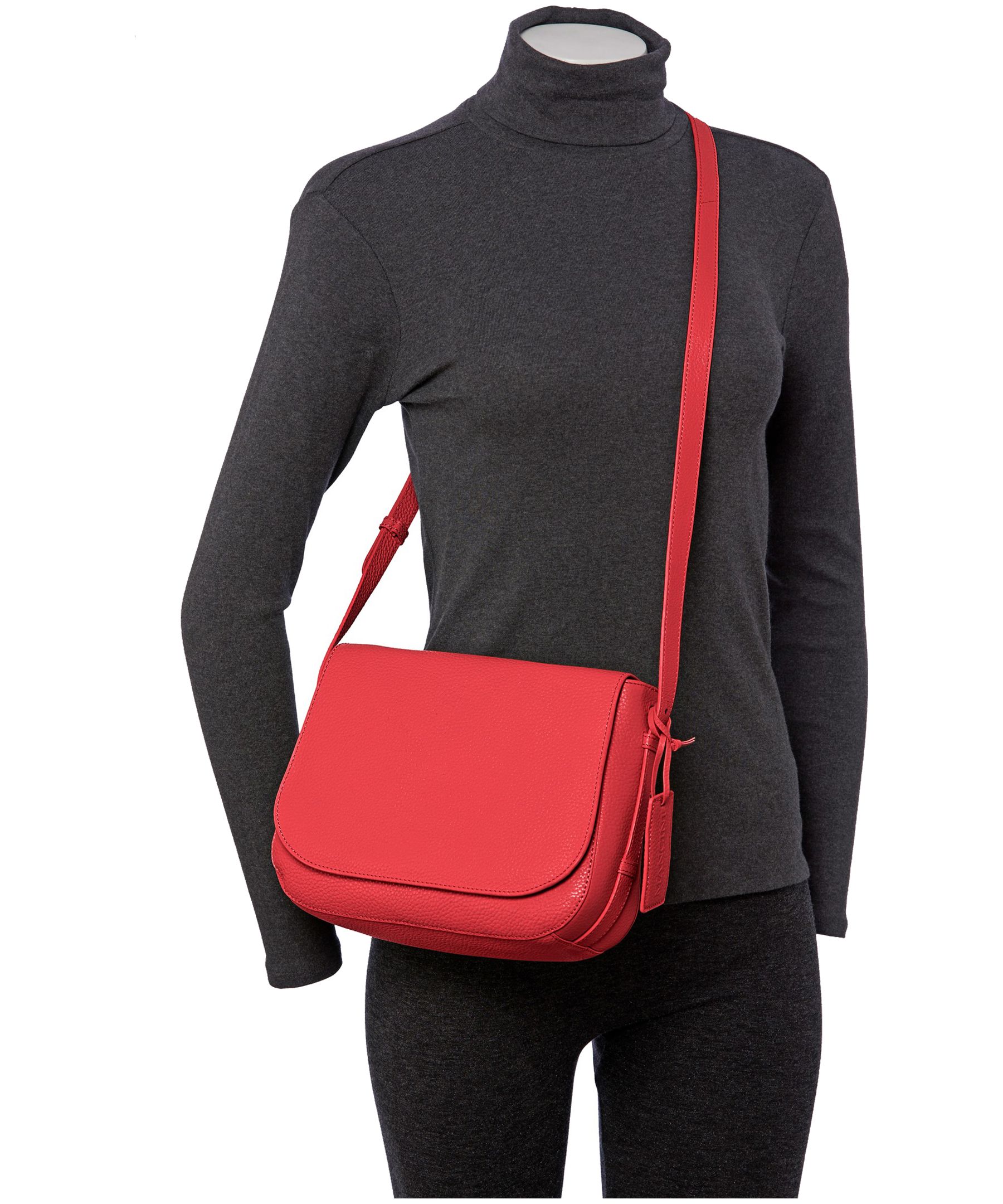 Sac à bandoulière en cuir maroquiné pour femmes, Amy, Mancini Leather Goods