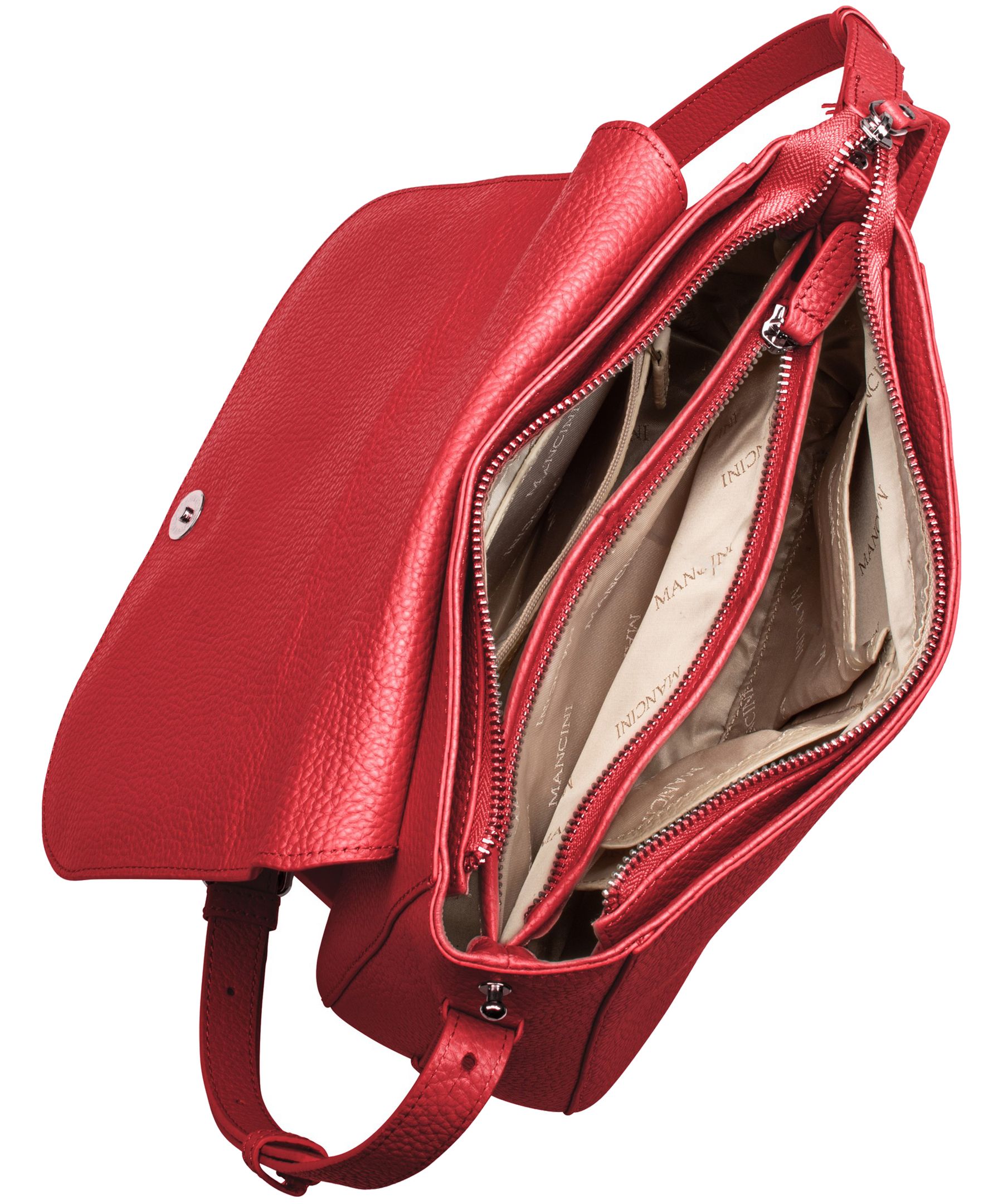 Sac à bandoulière en cuir maroquiné pour femmes, Amy, Mancini Leather Goods