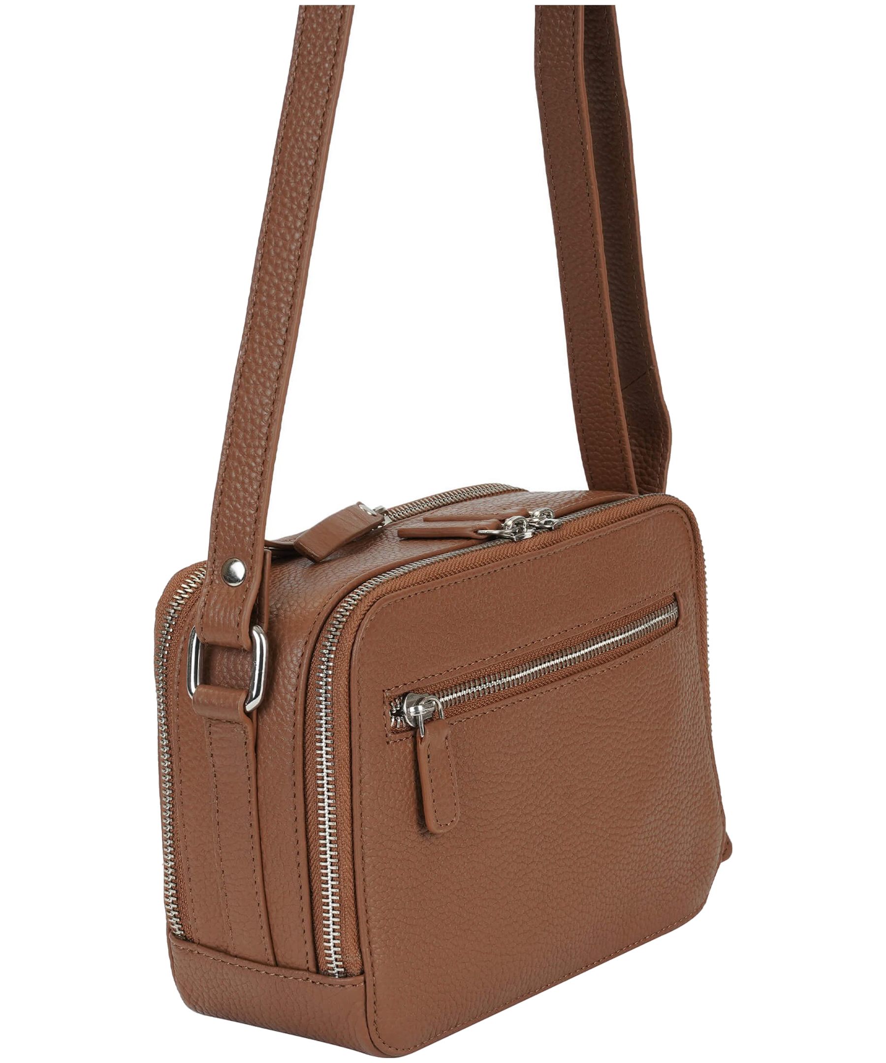 Mancini Leather Goods Women's Pebbled Rachel Camera Style Crossbody Bag