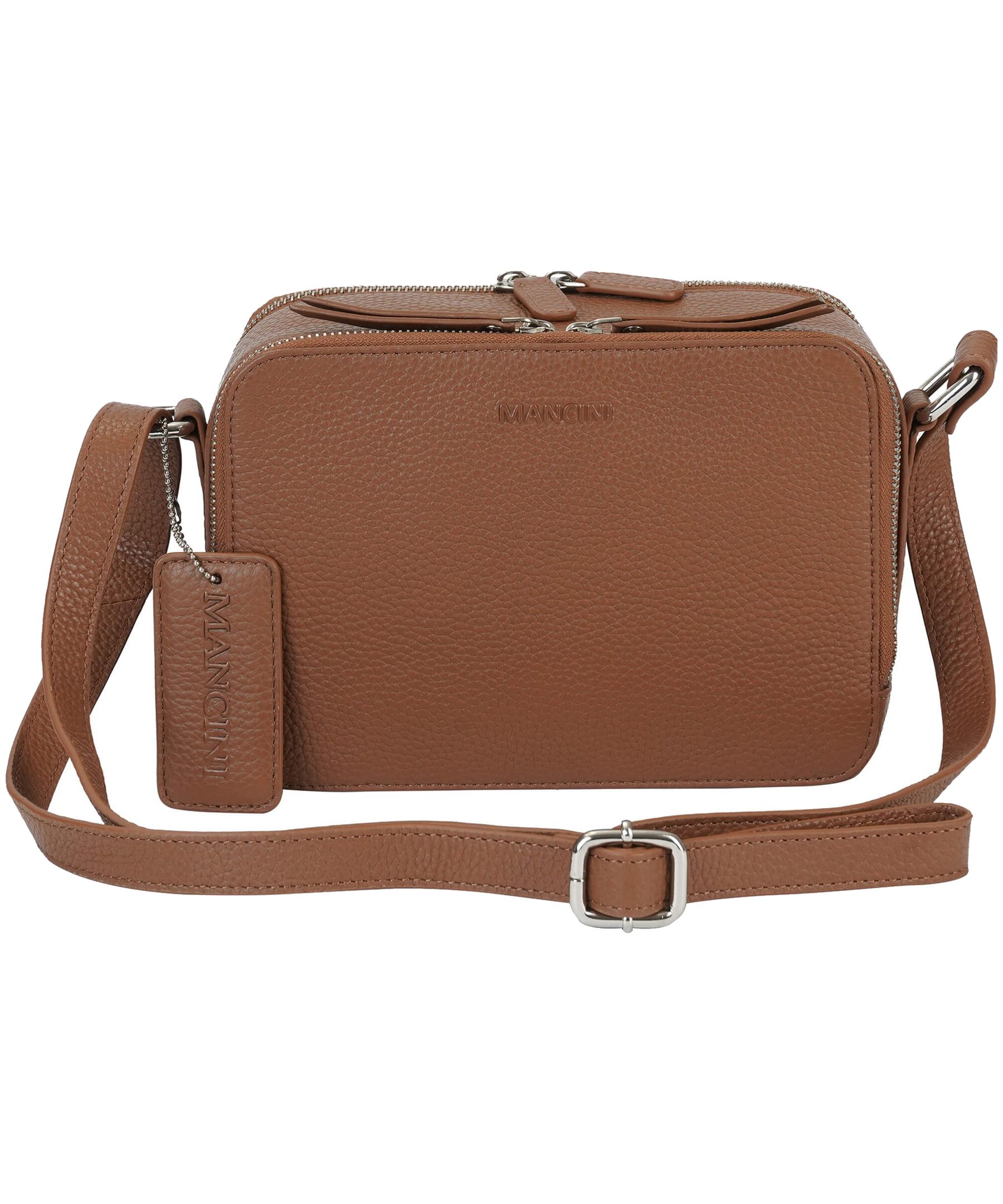 Mancini Leather Goods Women's Pebbled Rachel Camera Style Crossbody Bag