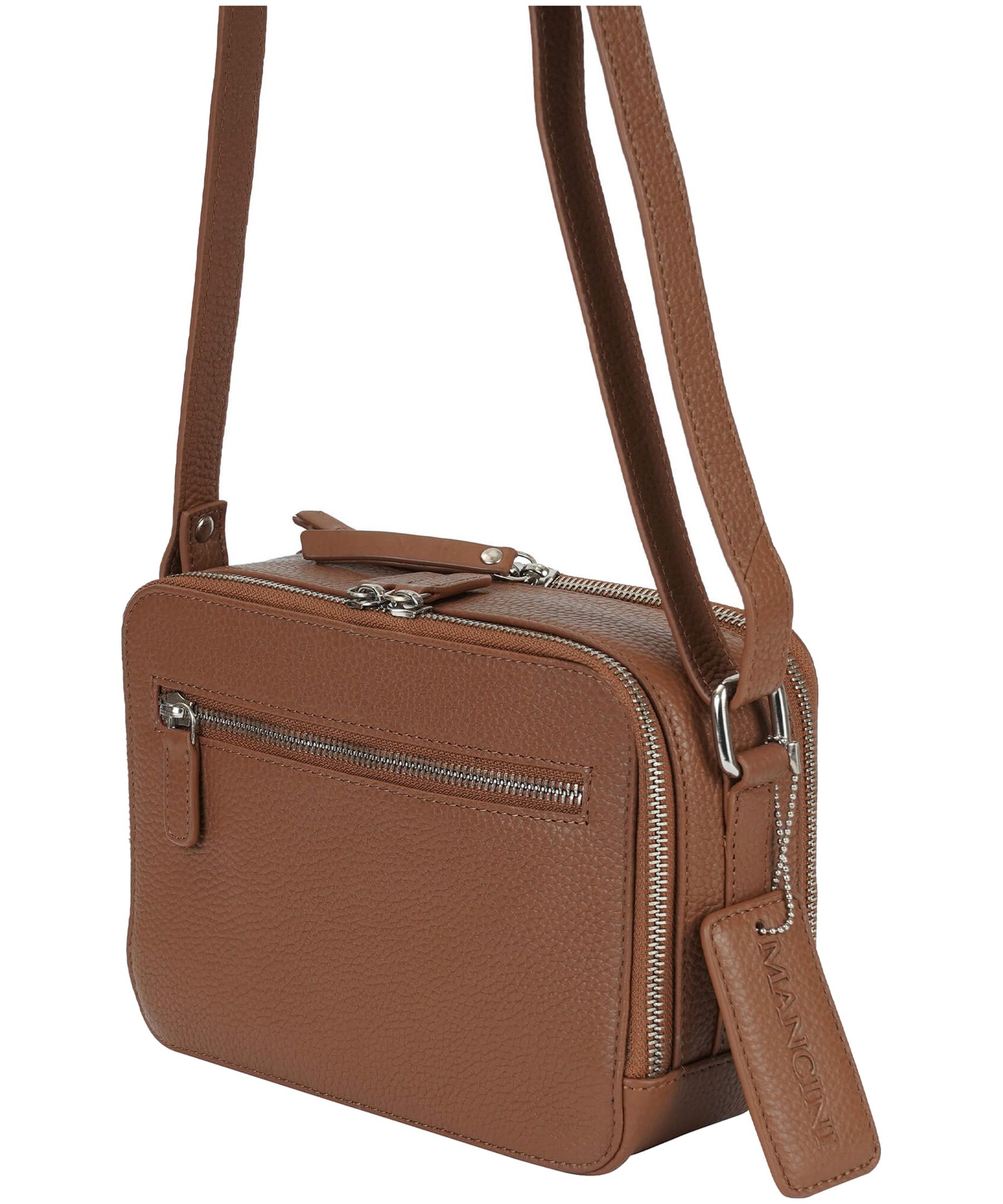 Mancini Leather Goods Women's Pebbled Rachel Camera Style Crossbody Bag