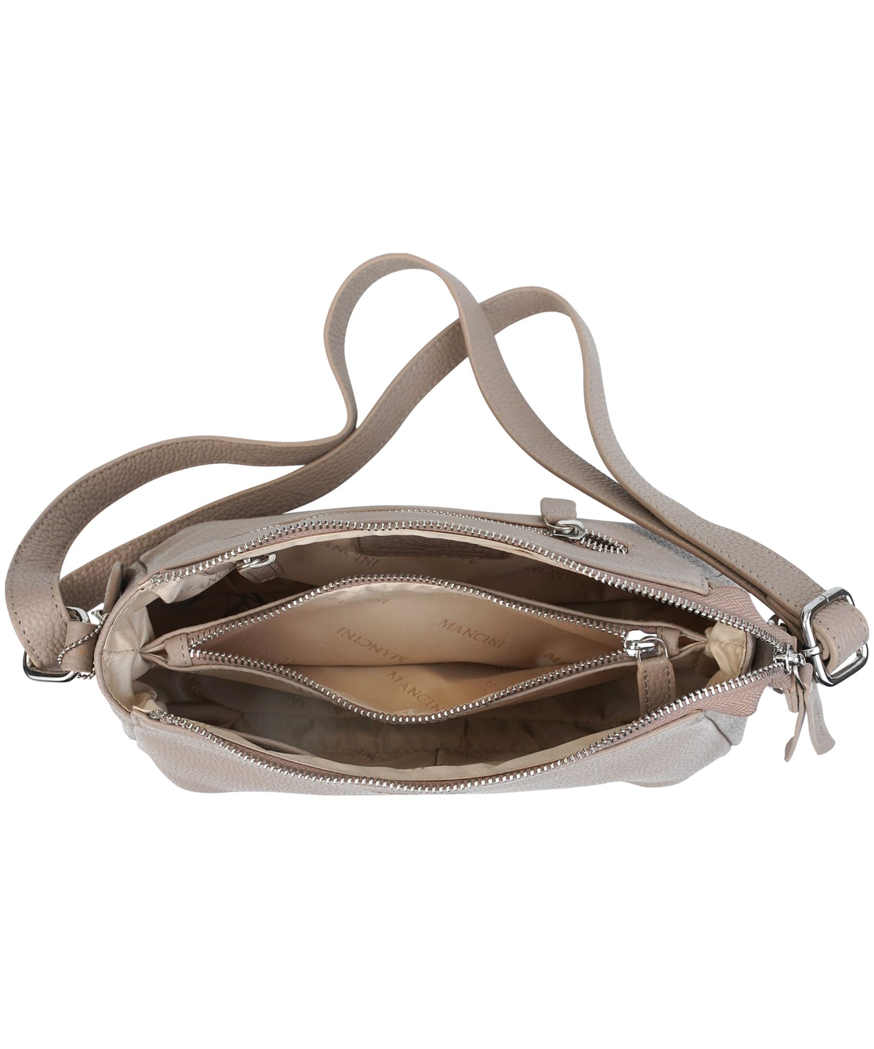 Mancini Leather Goods Women's Pebbled Charlize Cross Body Bag