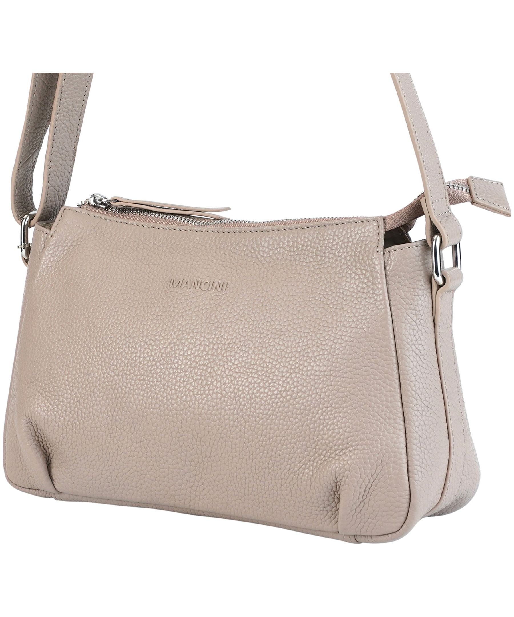 Mancini Leather Goods Women's Pebbled Charlize Cross Body Bag