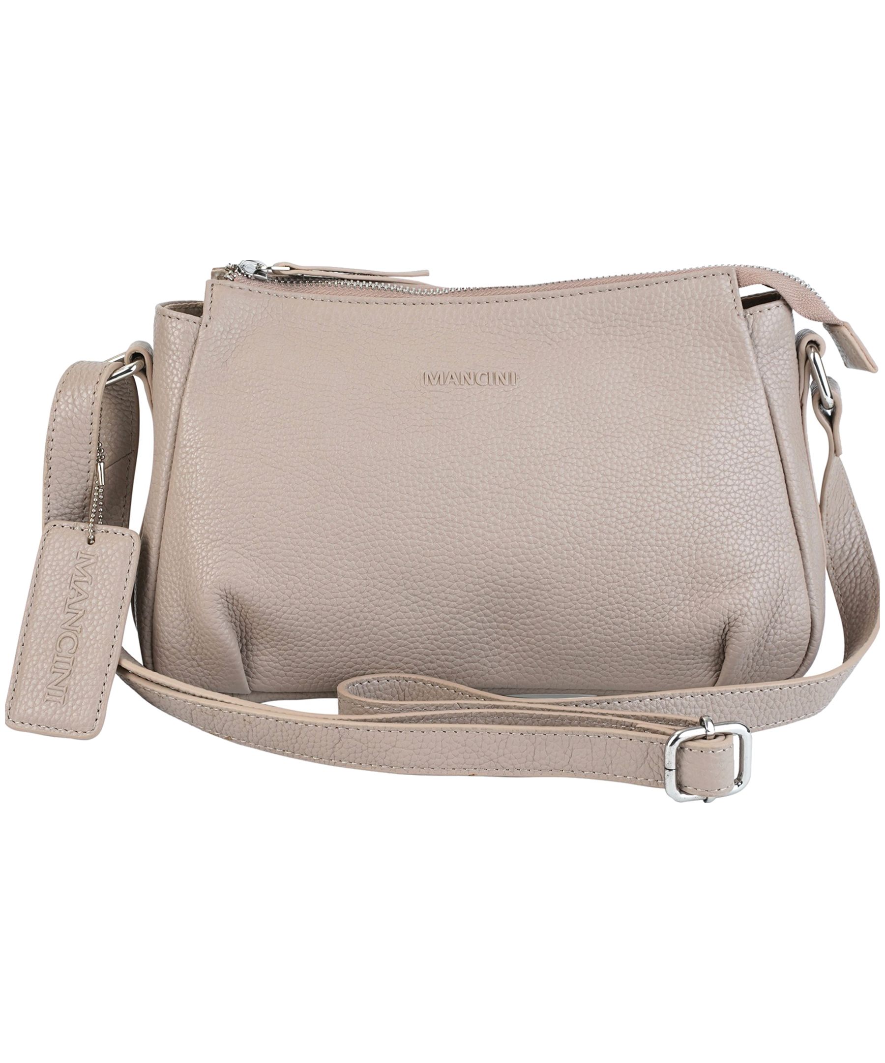 Mancini Leather Goods Women's Pebbled Charlize Cross Body Bag