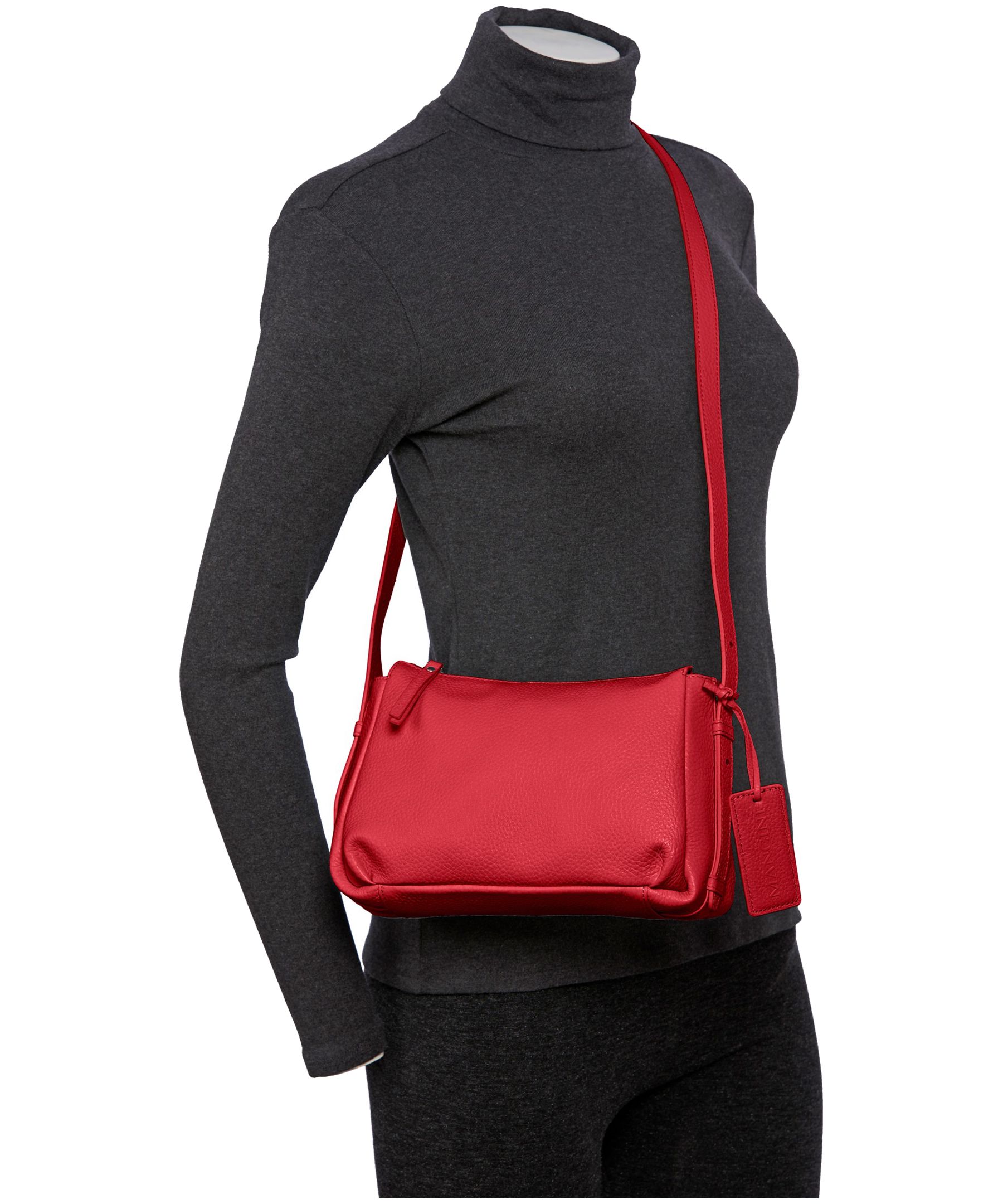 Mancini Leather Goods Women's Pebbled Charlize Cross Body Bag