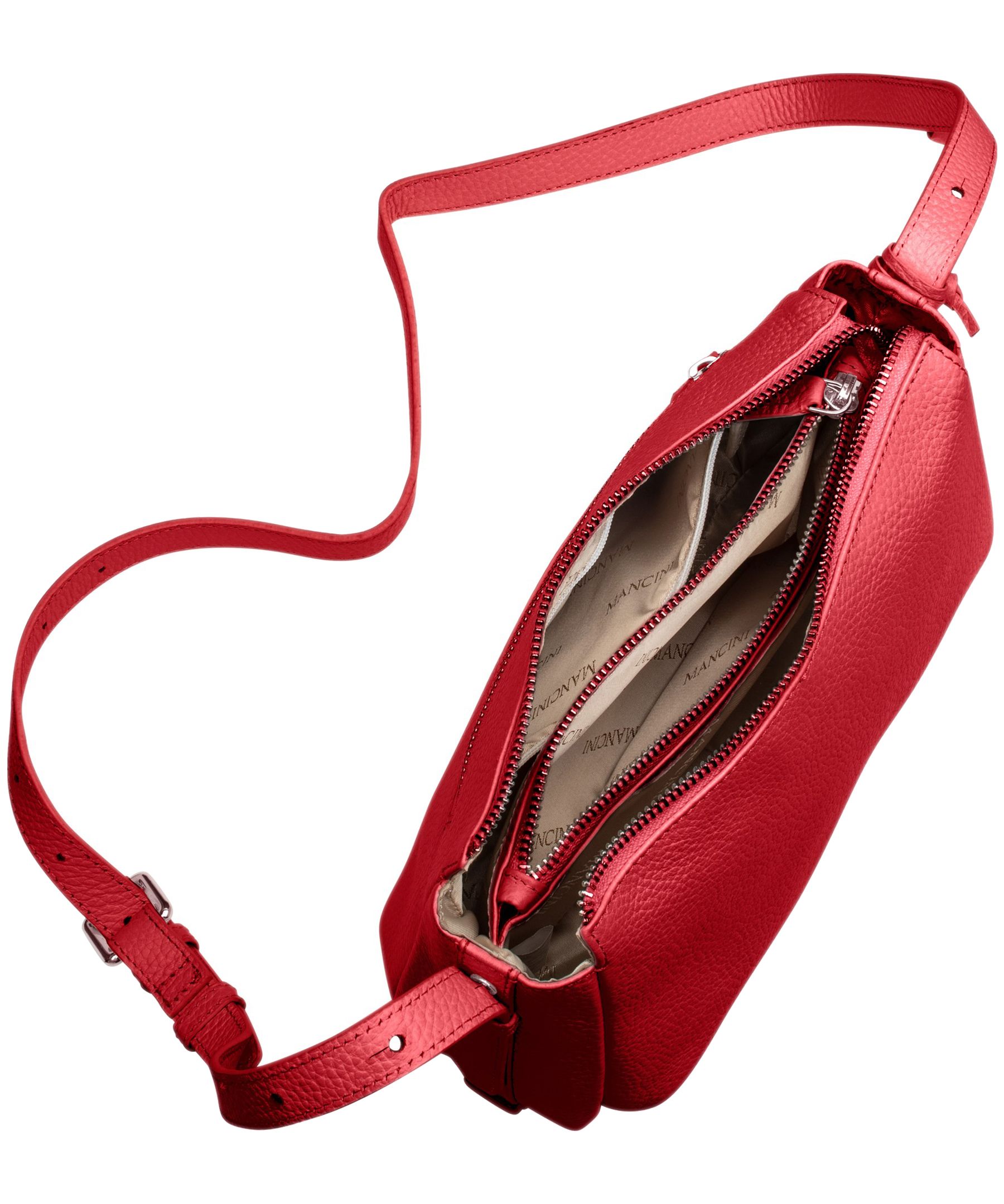 Mancini Leather Goods Women's Pebbled Charlize Cross Body Bag
