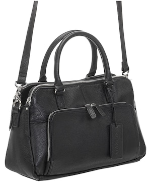 Mancini Leather Goods Women's Pebbled Jennifer Satchel Bag