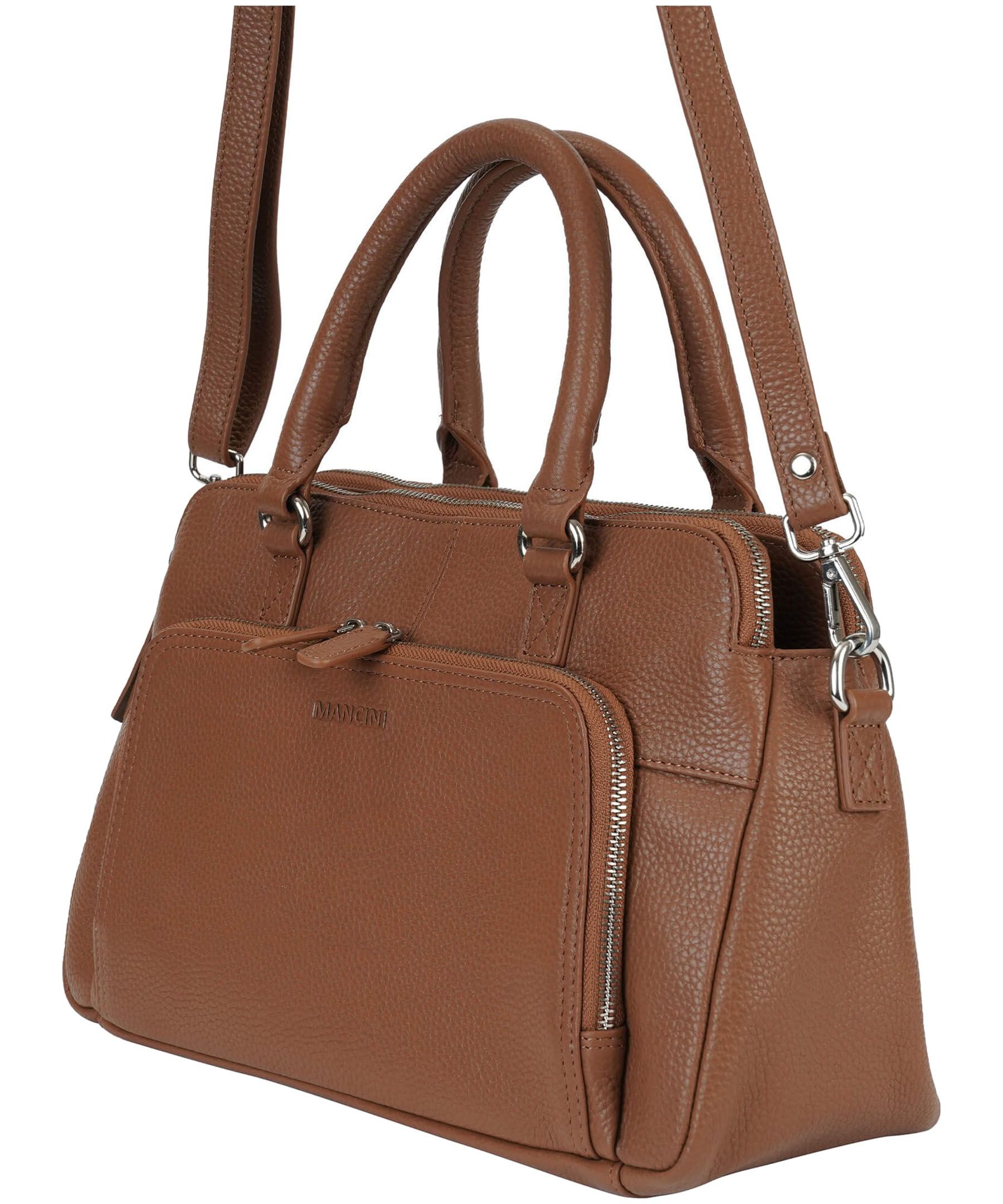 Mancini Leather Goods Women's Pebbled Jennifer Satchel Bag