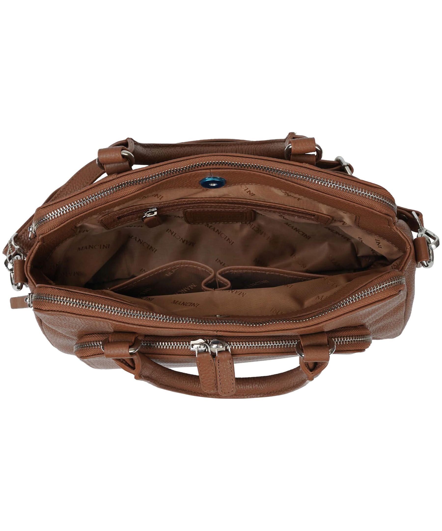 Mancini Leather Goods Women's Pebbled Jennifer Satchel Bag