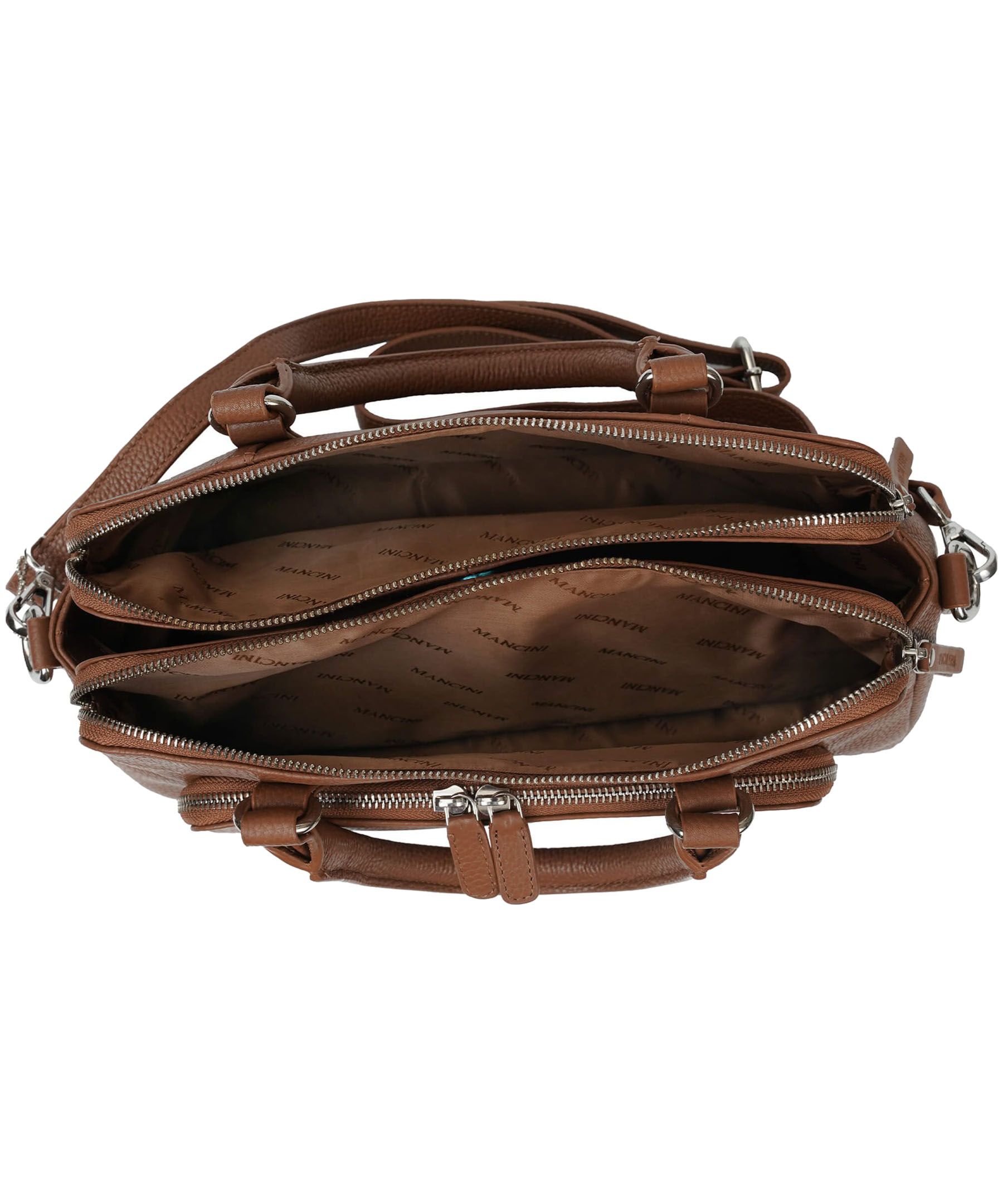 Mancini Leather Goods Women's Pebbled Jennifer Satchel Bag