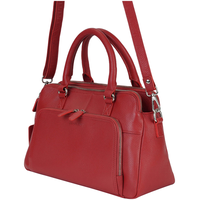 Mancini Leather Goods Women's Pebbled Jennifer Satchel Bag