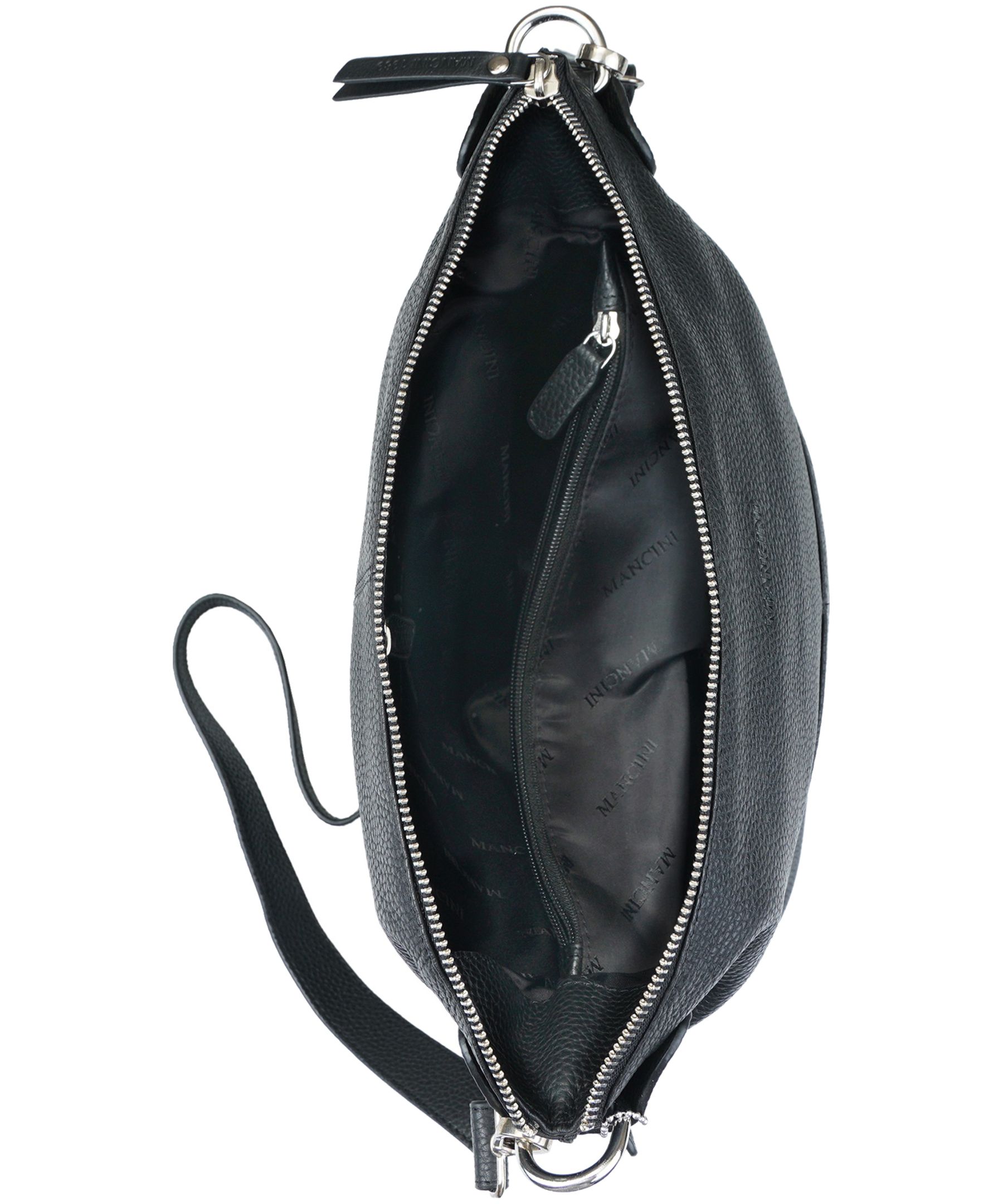 Sac à bandoulière en cuir maroquiné pour femmes, Susan, Mancini Leather Goods