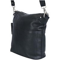 Sac à bandoulière en cuir maroquiné pour femmes, Susan, Mancini Leather Goods Front_Three_Fourths_Angled_Left