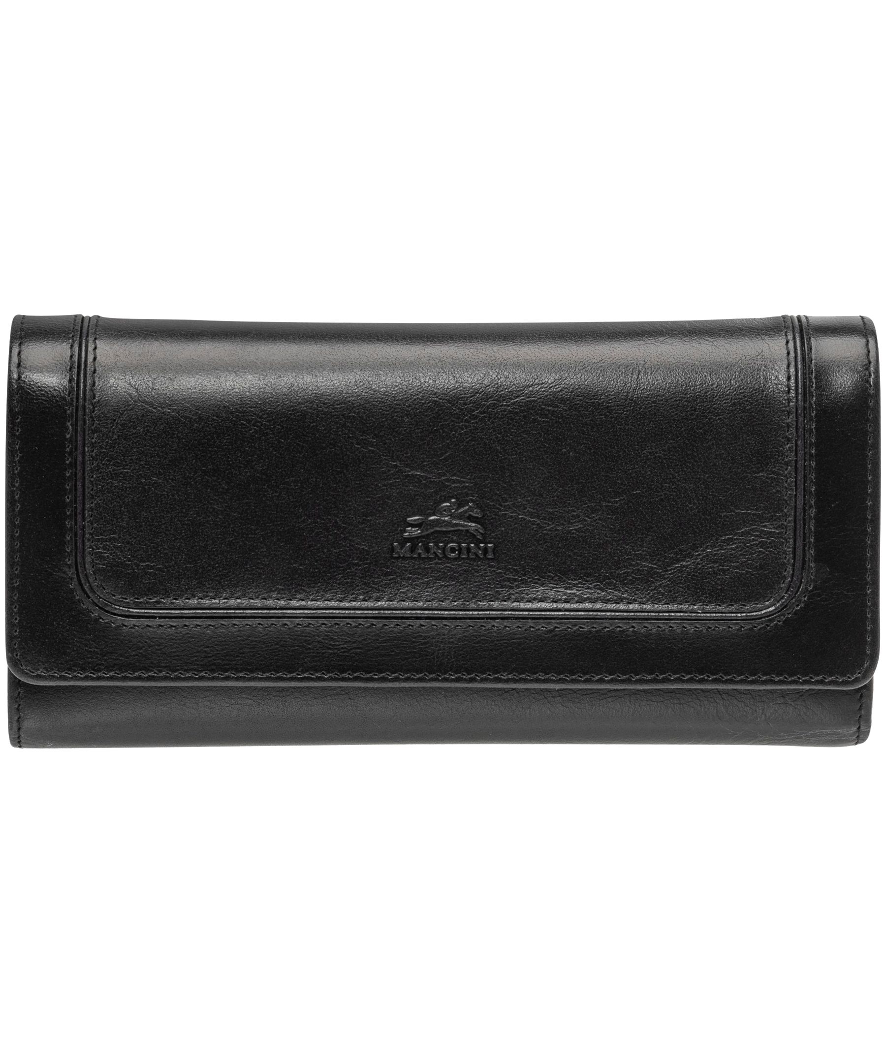 Mancini Leather Goods Unisex South Beach RFID Secure Quadruple Fold Wallet