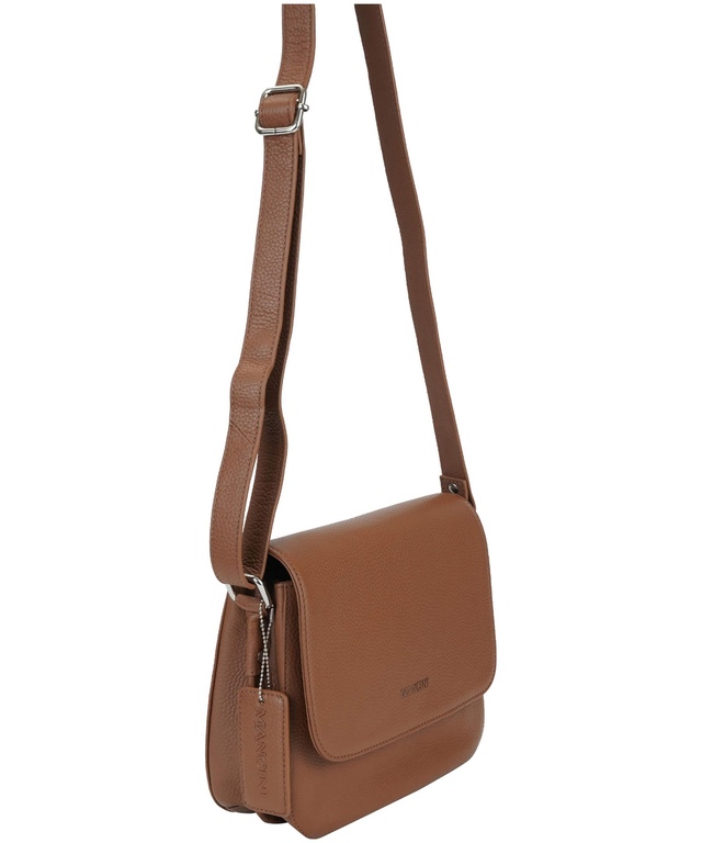 Mancini Leather Goods Women's Pebbled Alison Crossbody Bag