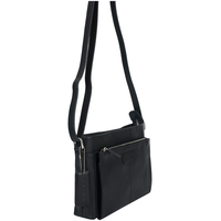 Mancini Leather Goods Women's Pebbled Loretta Crossbody Bag with Organizer Front_Three_Fourths_Angled_Right