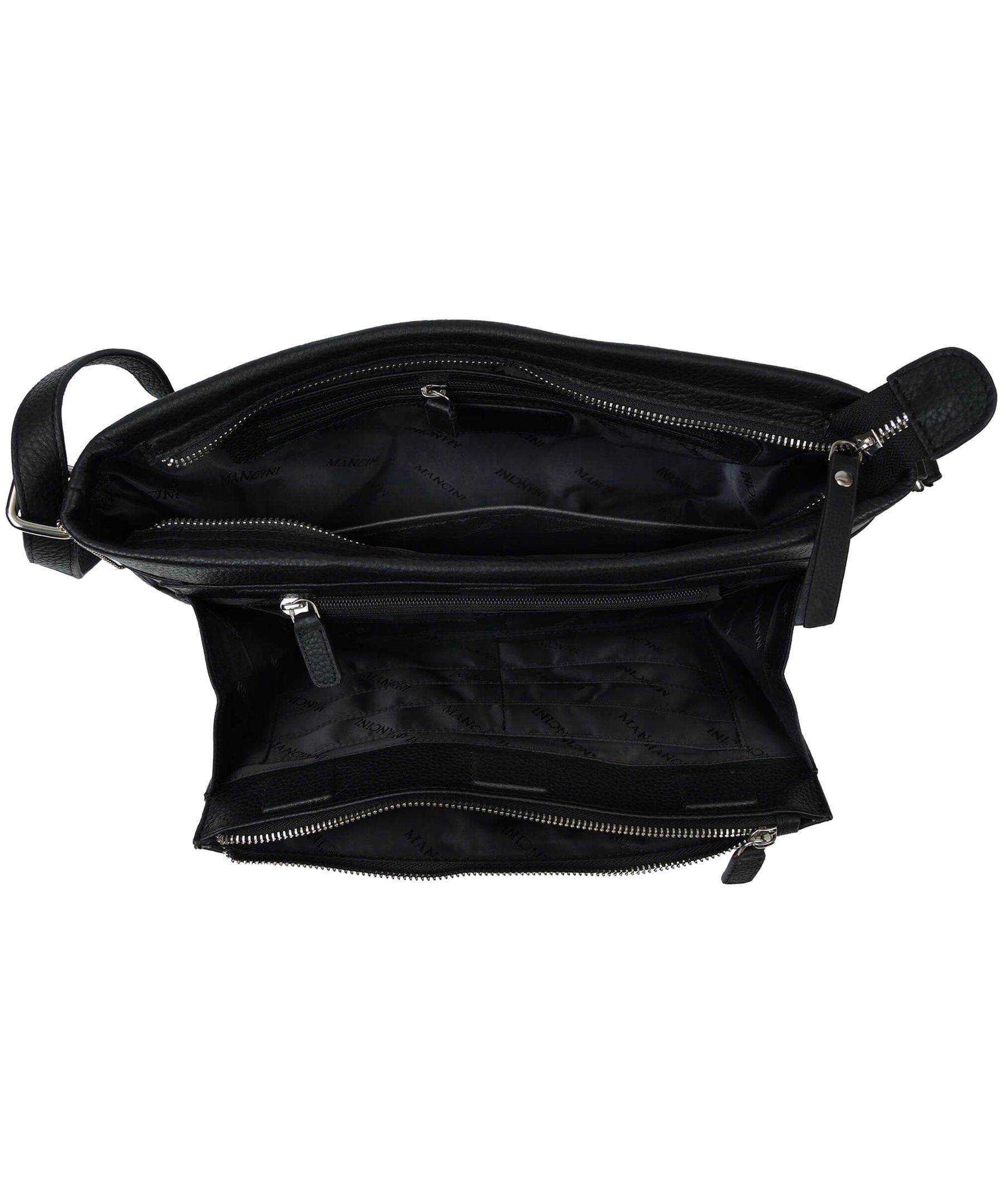 Sac à bandoulière maroquiné avec range-tout pour femmes, Loretta, Mancini Leather Goods