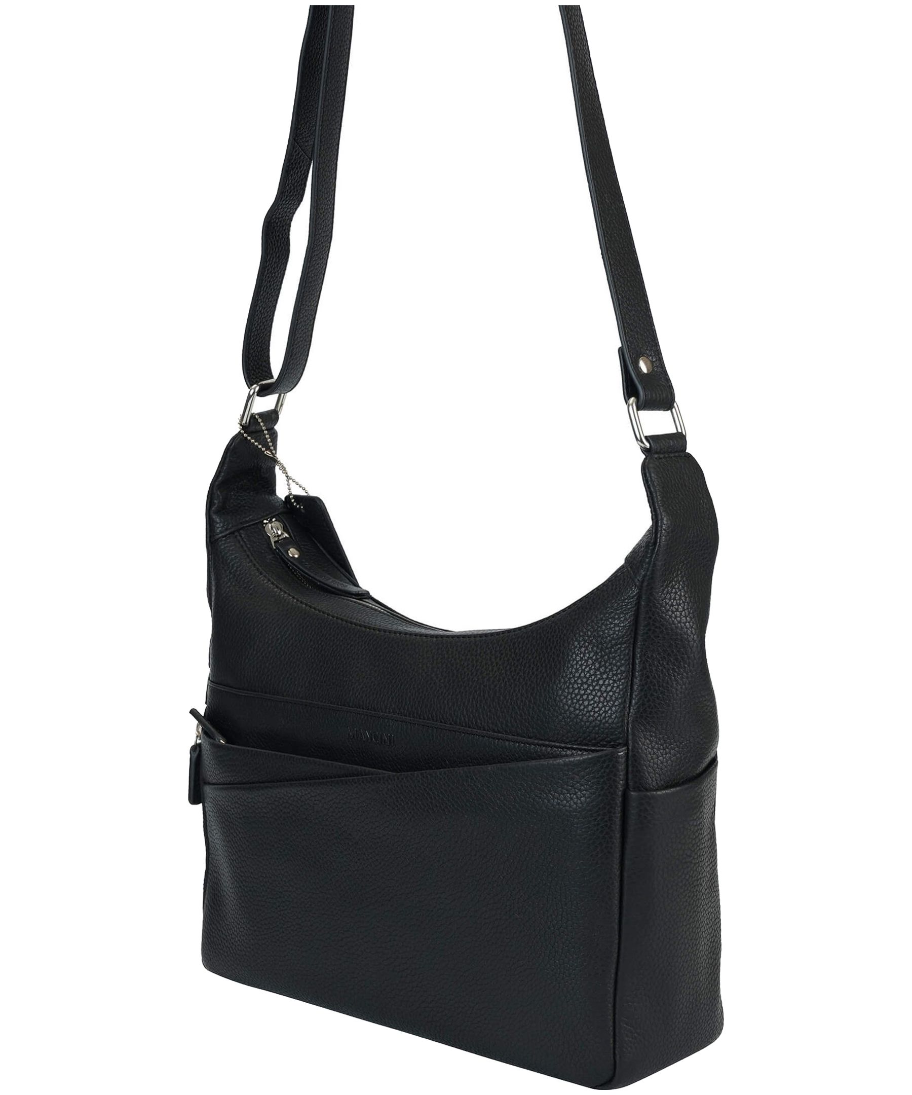 Mancini Leather Goods Women's Pebbled June Crossbody Handbag