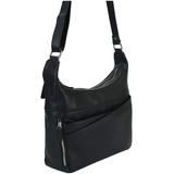 Sac à main à bandoulière en cuir maroquiné pour femmes, June, Mancini Leather Goods Front_Three_Fourths_Angled_Right