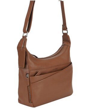 Mancini Leather Goods Women's Pebbled June Crossbody Handbag